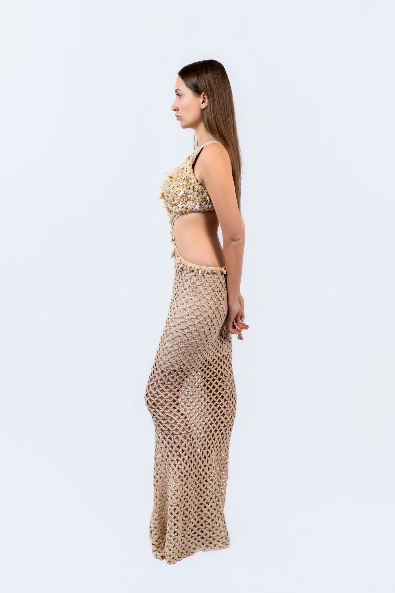 Shell Path Dress - Handmade Crochet Maxi Dresses - Euforja