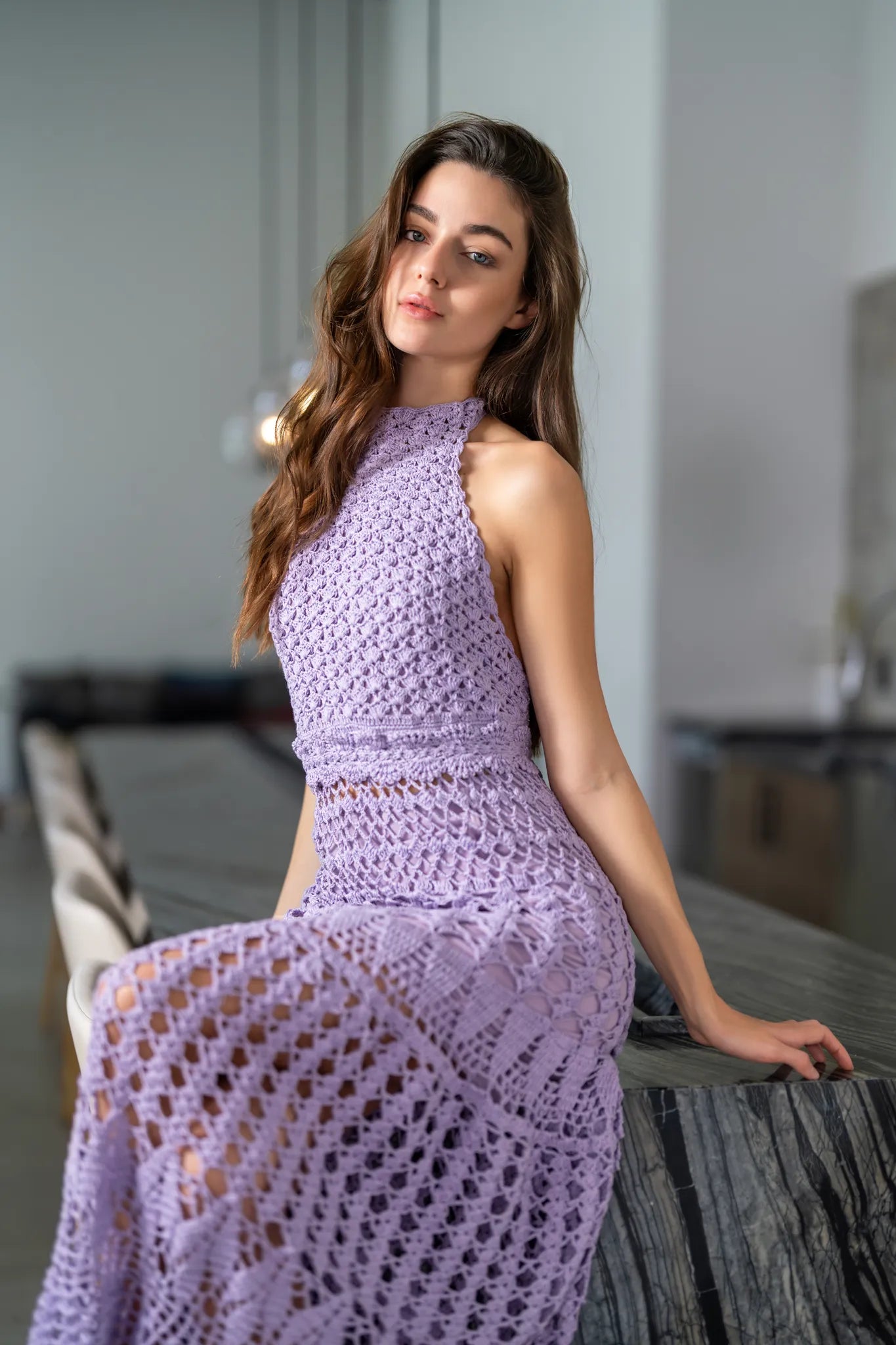 purple crochet dress Amethyst Crochet Dress Nian Boutique