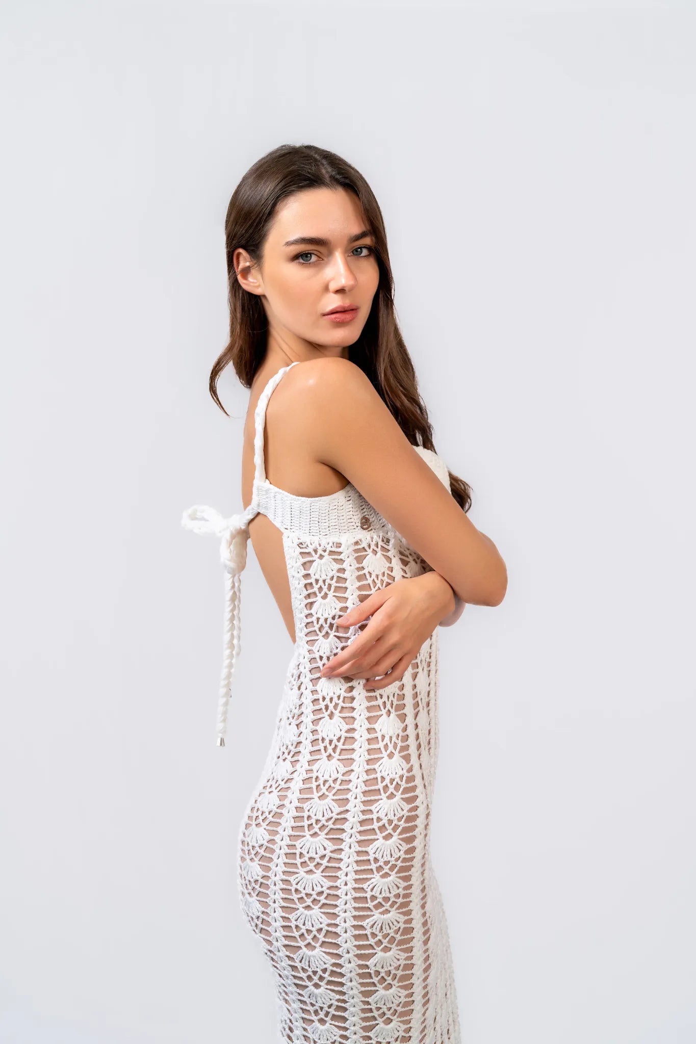 Ocean Current Dress - Handmade Crochet Midi Dress - Euforja