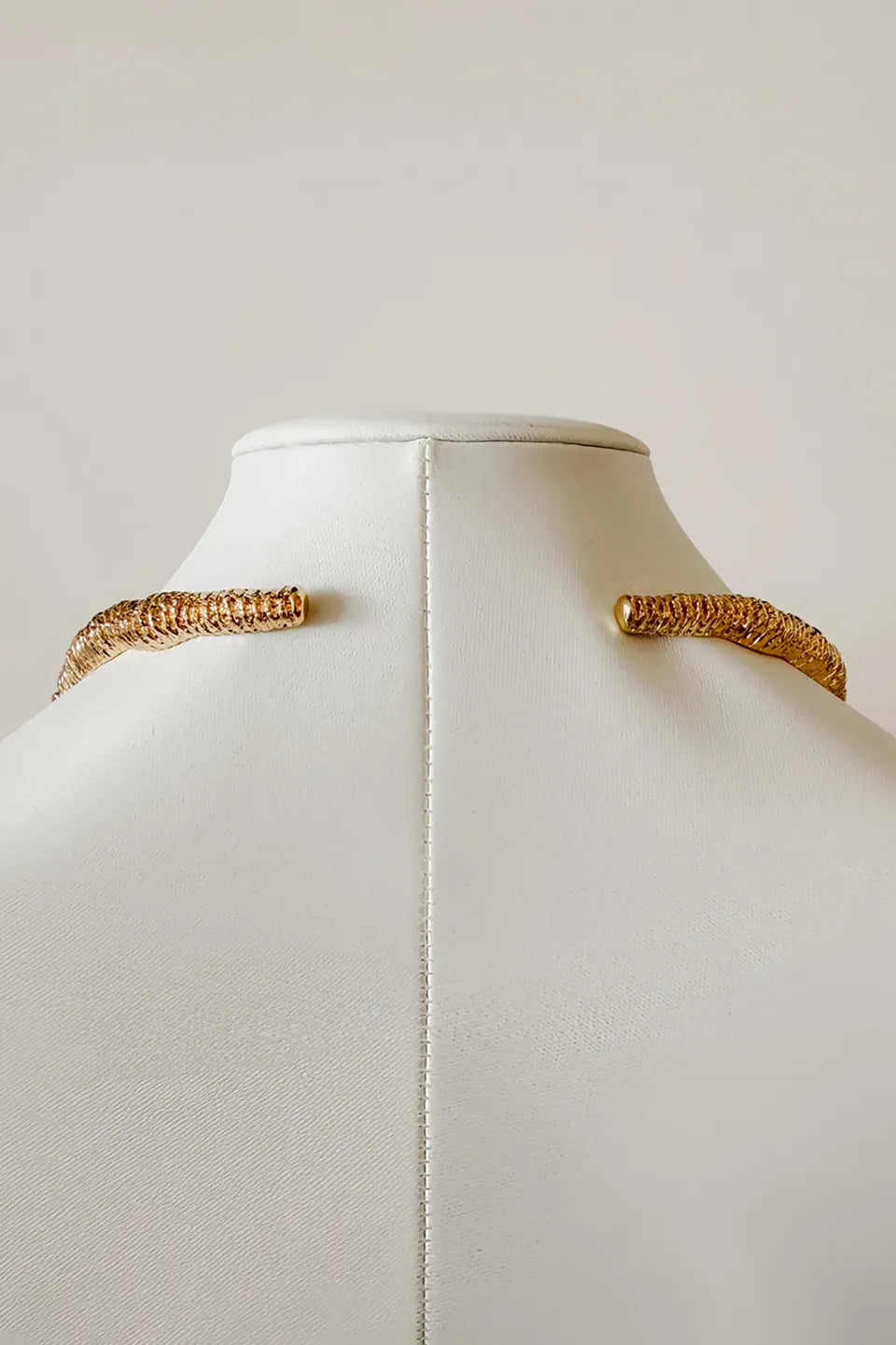 Women’s Textured Metal Choker Necklace with Spring Clasp