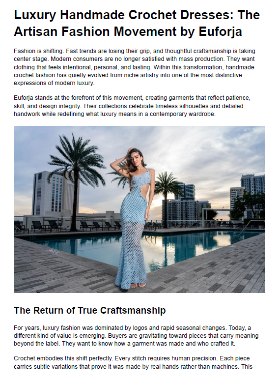 Luxury Handmade Crochet Dresses_ The Artisan Fashion Movement by Euforja